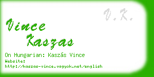 vince kaszas business card