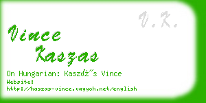 vince kaszas business card